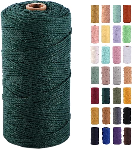 Miniatura 6 de MAOQIAN Cuerda de macramé color gris rosa, 0.118in x 109 yardas, cuerda de algodón colorida, cuerda de algodón suave, para colgar en la pared,