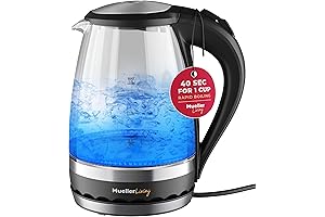 MuellerLiving Glass Kettle – 1.5L Electric Rapid-Heating Kettle
