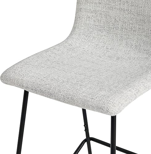 Miniatura 8 de Watson & Whitely Taburetes de bar, taburete de bar tapizado de tela con espalda, blanco (multicolor)