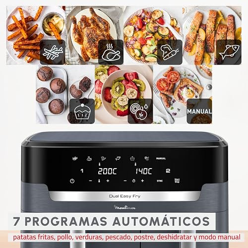 Moulinex - Easy Fry Dual XXL air fryer - 7 programmes - 11 L - Gris - 5