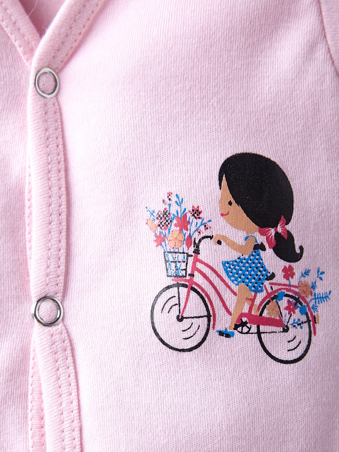 baby wish Baby Clothes Set for Kids Pure Cotton Snap Front Button Open Half Sleeves Jabla Vest T-Shirt Infant Dress Newborn Jhabla Pajama Set Kids Vest Pink Set of 2 3