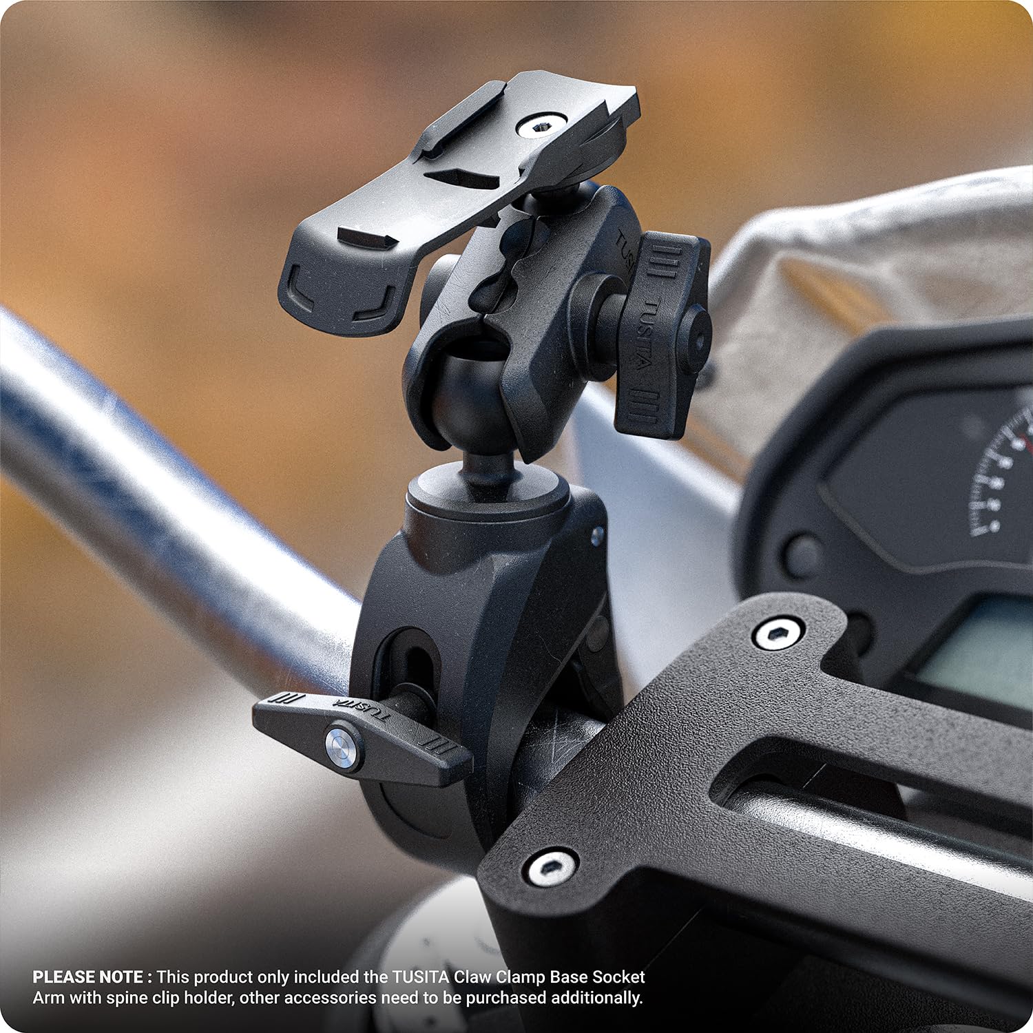TUSITA Motocyklowy ATV/UTV Uchwyt Kompatybilny z Garmin Ręcznym GPS - Podstawa Zacisku