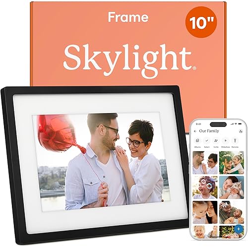 Skylight Frame – WiFi Digital Picture Frame Customer Support, Touch Screen Digital Photo Frame with Easy Setup, Photo Gifts for Parents and Grandparents - 10 Inch Black