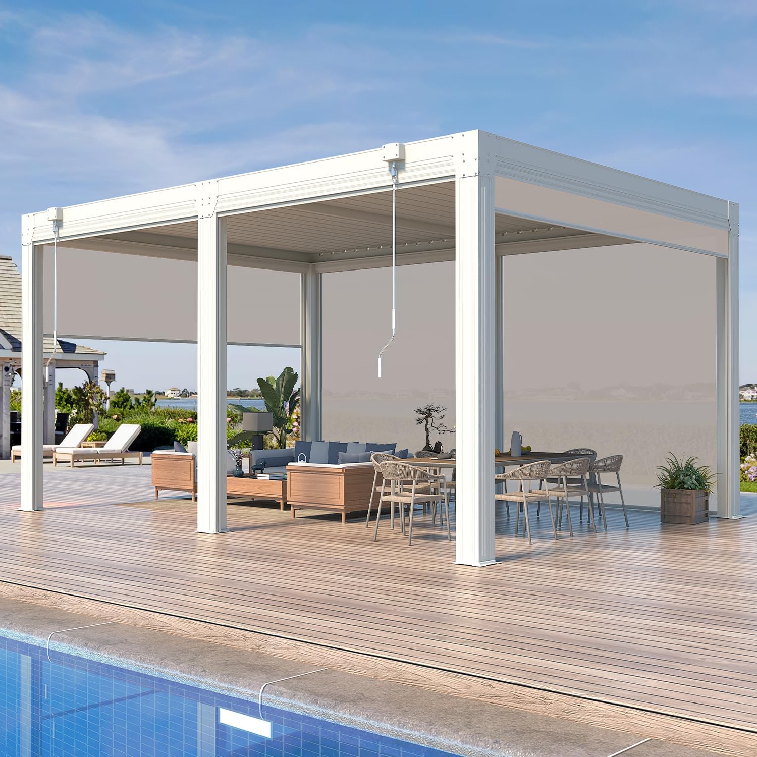 MELLCOM 12x16ft Louvered Pergola
