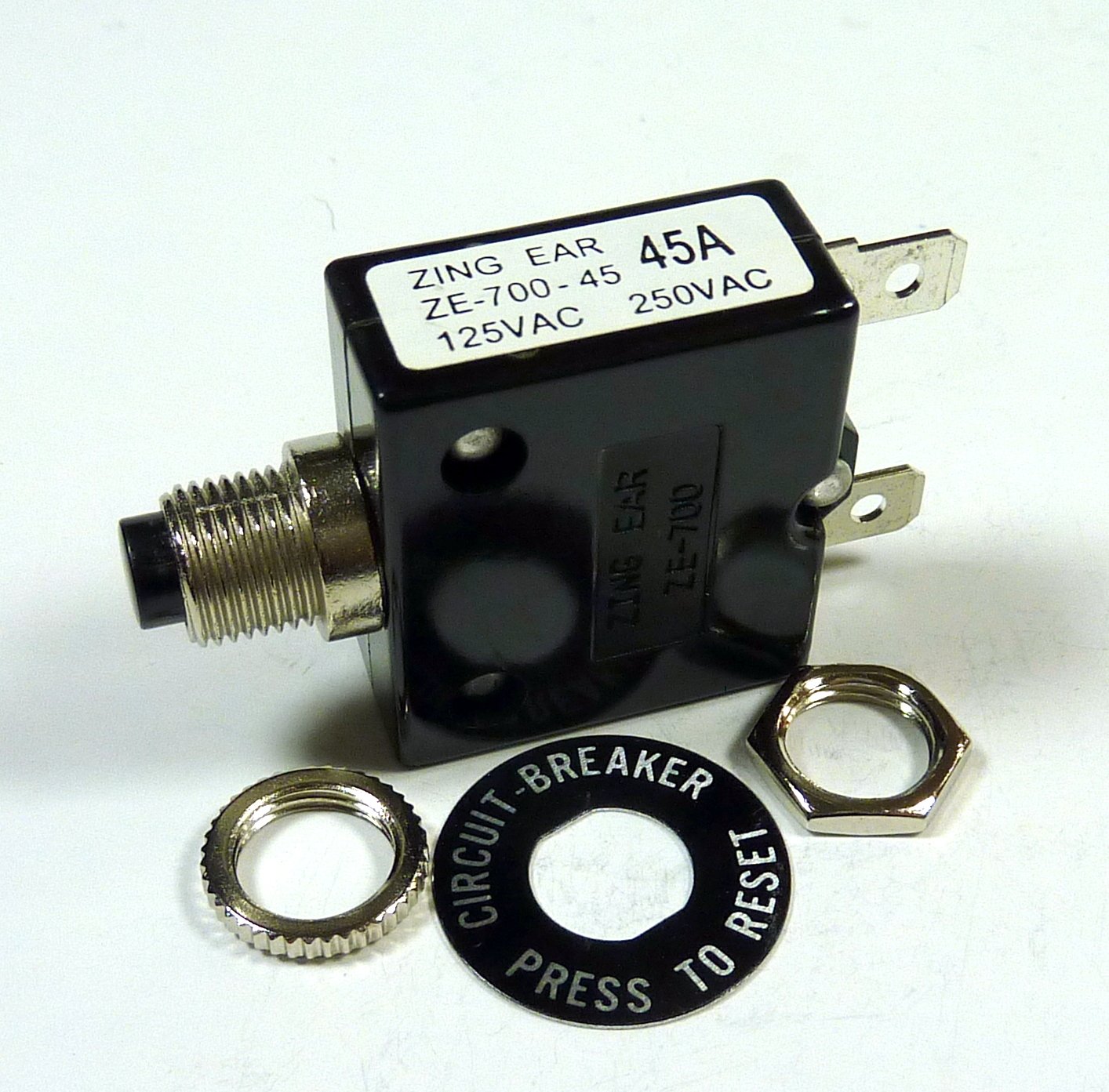 Philmore 45 Amp Push Button Manual Reset Thermal Circuit Breaker 50V DC