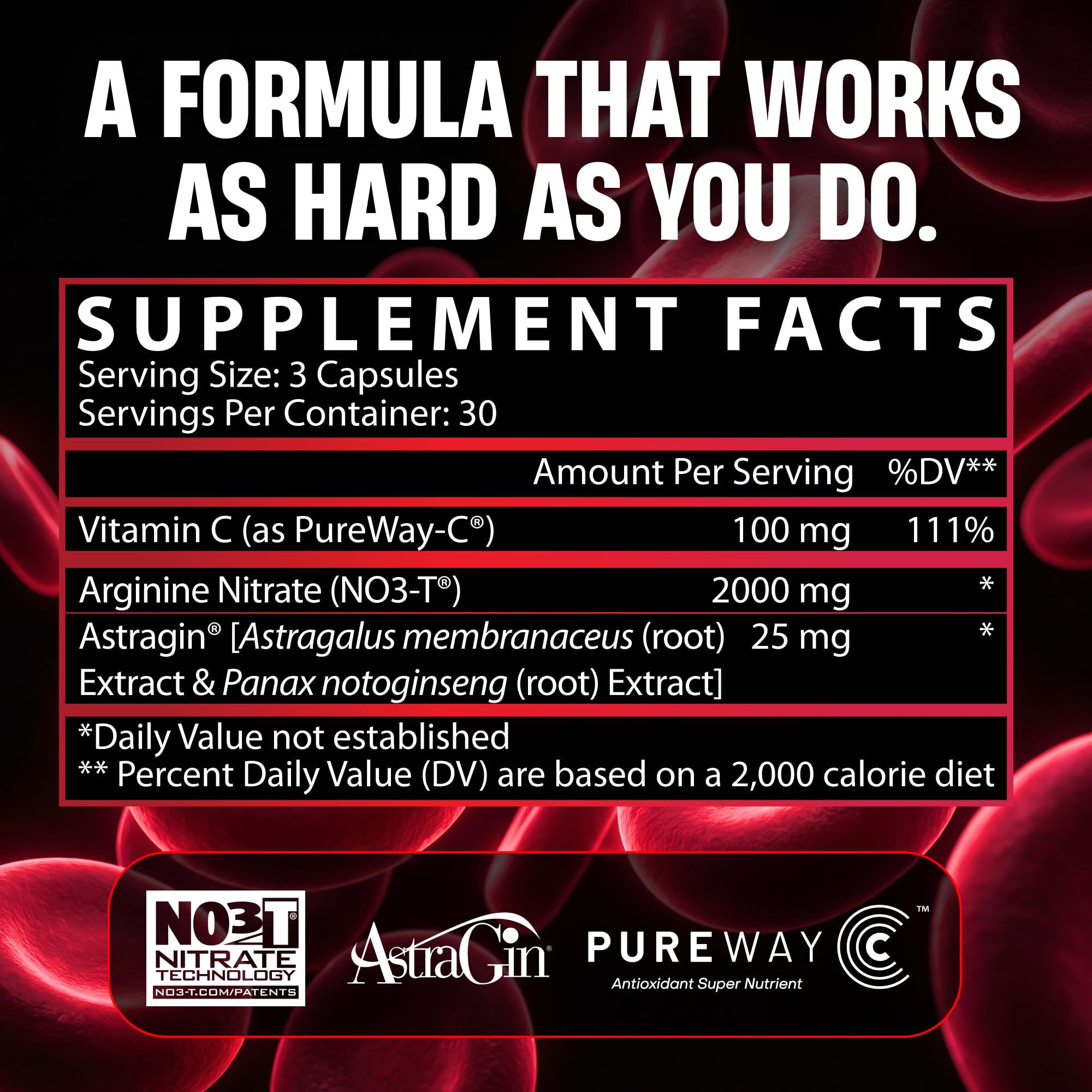 Nutrex Research NIOX Nitric Oxide Booster Pre Workout Pump Supplement with Arginine Nitrate Vitamin C Astragin for Muscle Pump Vascularity Endurance Support 90 Count — Amazon image 4