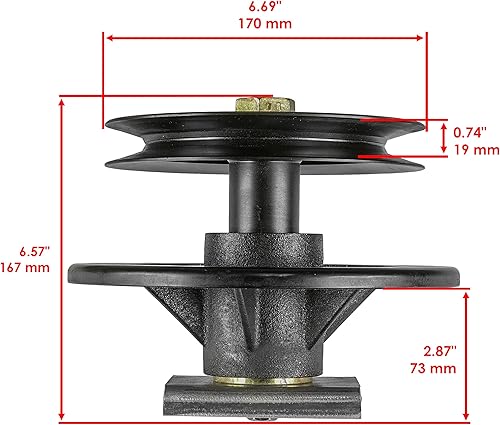 Miniatura 2 de Caltric Conjunto de husillo compatible con el cortacésped Toro 1003976 74179 de 52 pulgadas Deck Z Master Zero Turn