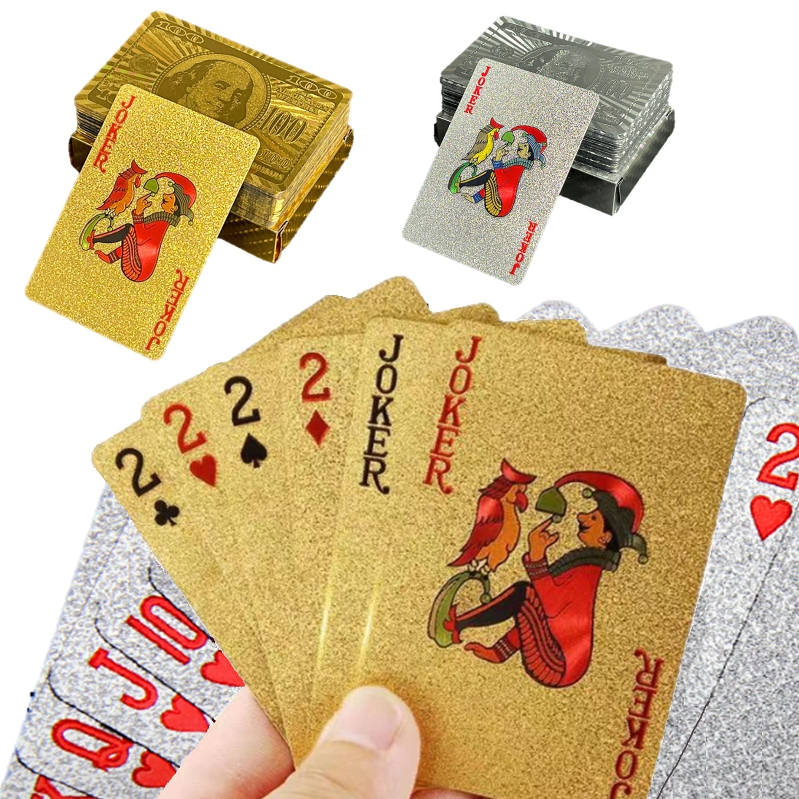 Amazon.co.jp: Surely Achieve トランプ プラスチック製 100ドル柄