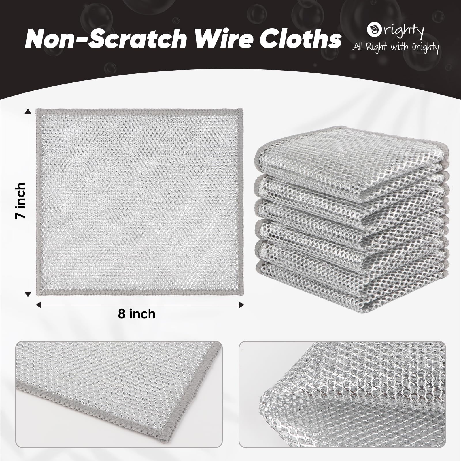 Still Wire Rag Snapklik.com : 12 Pcs Multipurpose Wire Dishwashing Rag, Non-Scratch ...