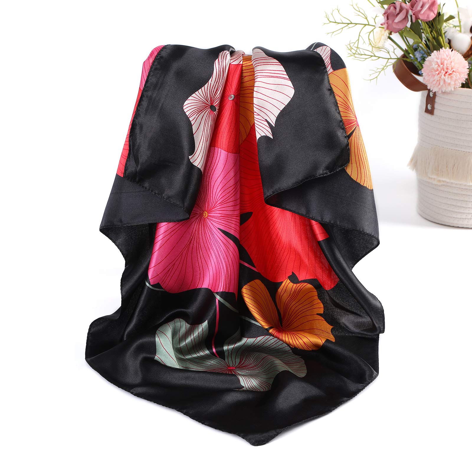 AWAYTR Satin Head Scarf Scarf Femme (lot de 3)