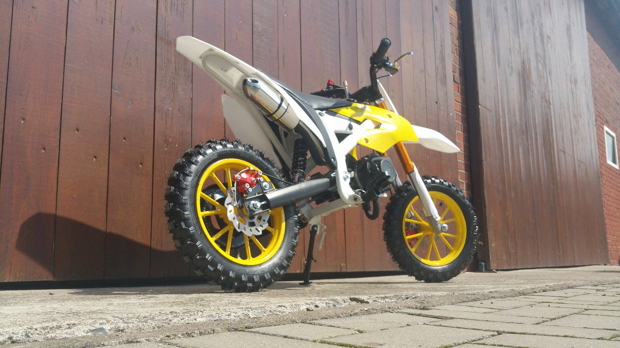 Pocketbike Crossbike Dirtbike 49cc 2 Takt RV-Racing Kinder Motorrad Gelb