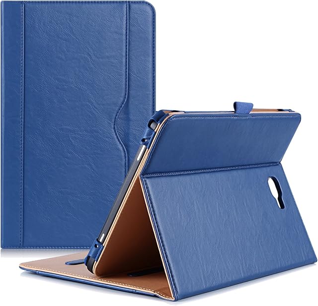 ProCase Samsung Galaxy Tab A 10.1 Case 2016 (SM-T580 T585)  Premium PU leather Stand Folio Case Cover, with Document Card Holder -Navy