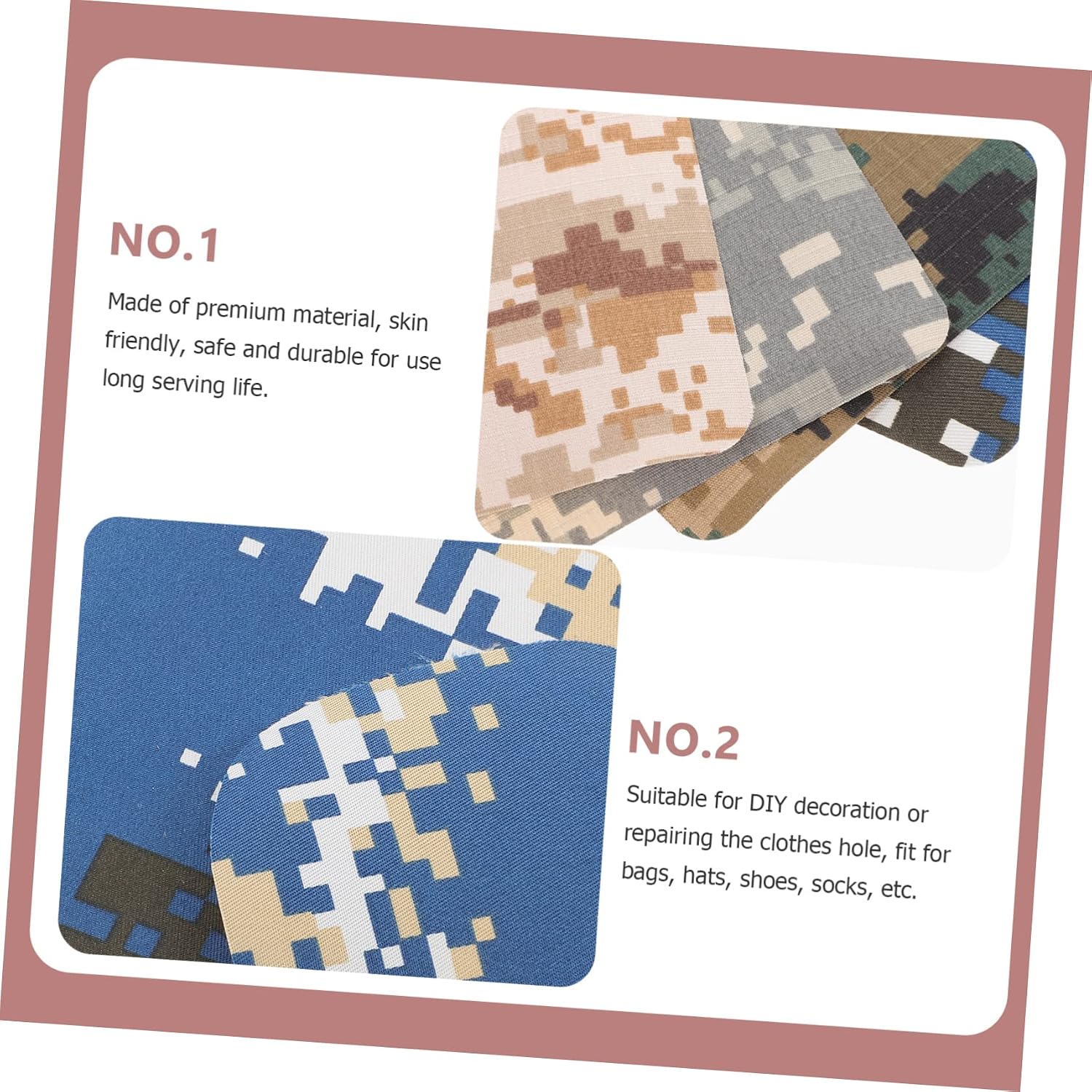 20 Pcs Bulk Iron On Camouflage Patches for Clothes Repair Jackets and Jeans Clothing Patches for Holes and Damage Easy to Apply Fabric