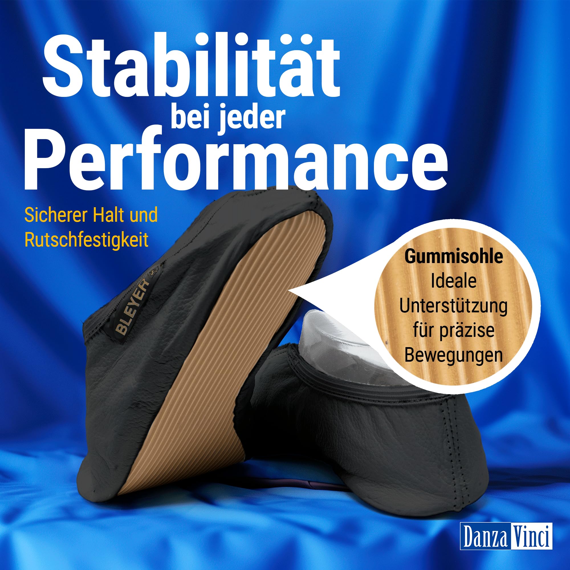 Bundle Bleyer Voltigierschuh 3841 Moskau-V mit Chiffonbeutel, Gymnastikschuhe rutschfest