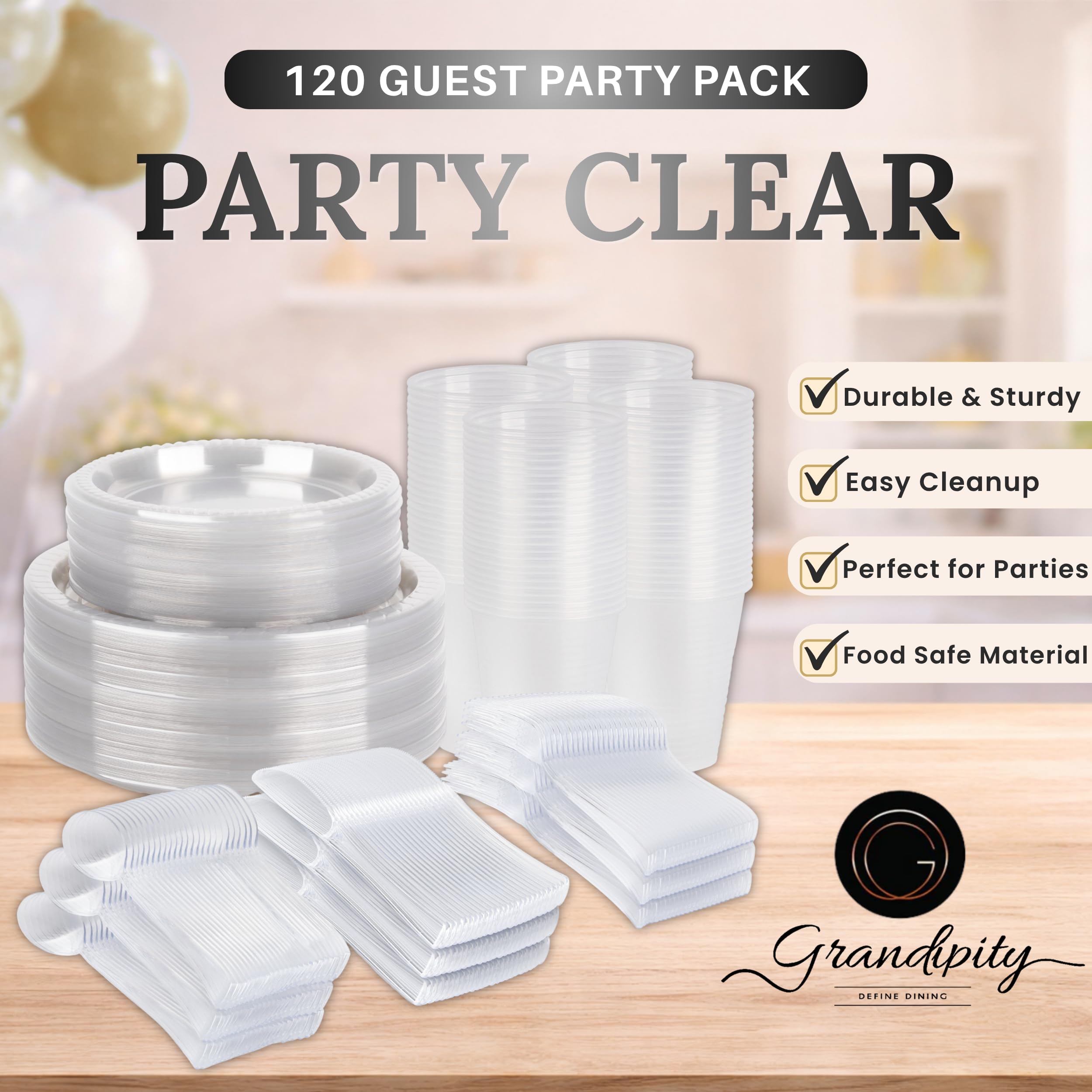 Grandipity Disposable Dinnerware Sets - 720 Piece -2