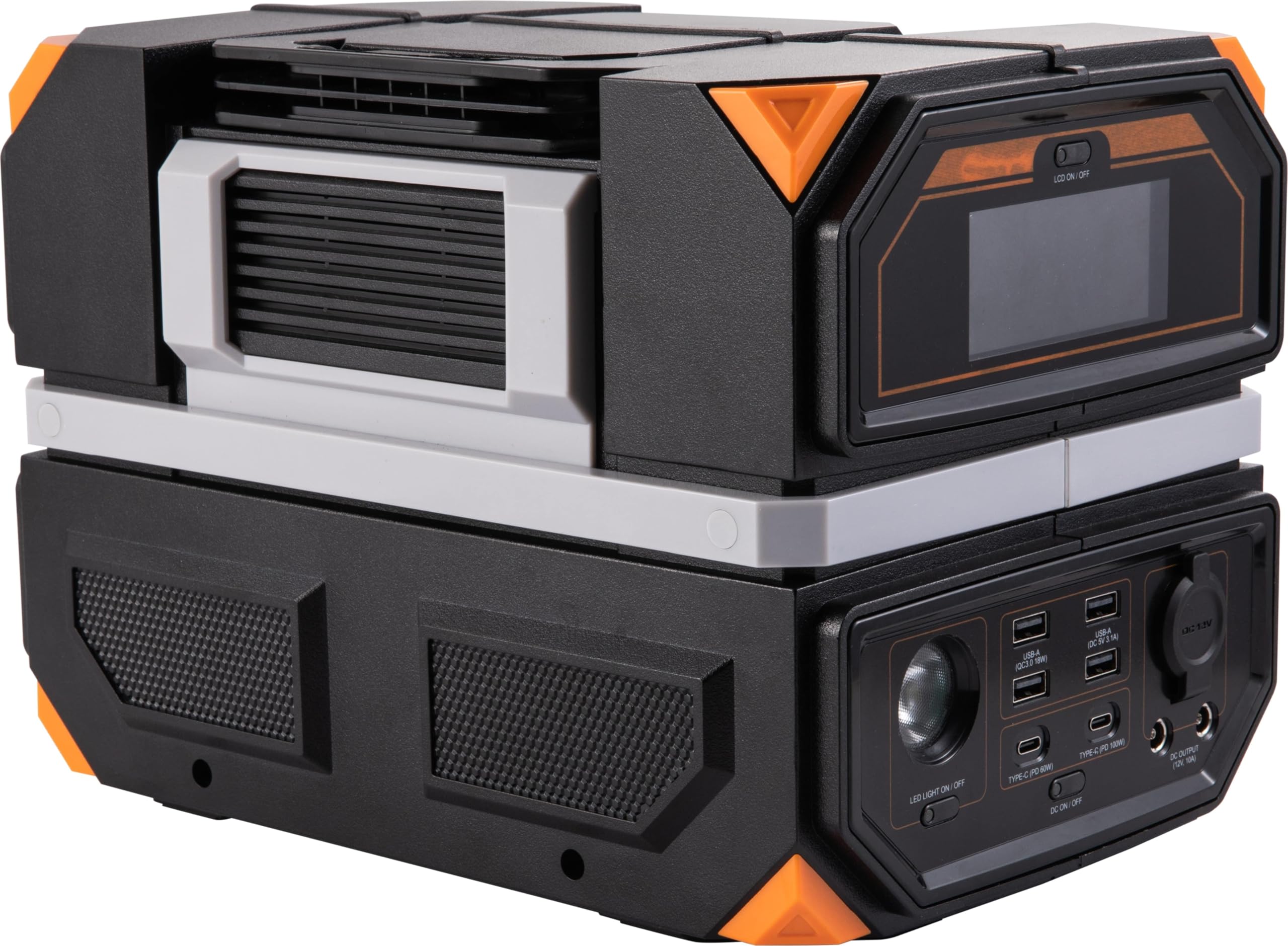 Technaxx 600W Powerstation avec 2X Prise 230V, 6X USB, 2X DC 12V, 1x Prise Allume-Cigare DC, capacité 504Wh, Les Voyages et Le Camping - Onde sinusoïdale Pure, Centrale électrique Portable TX-202