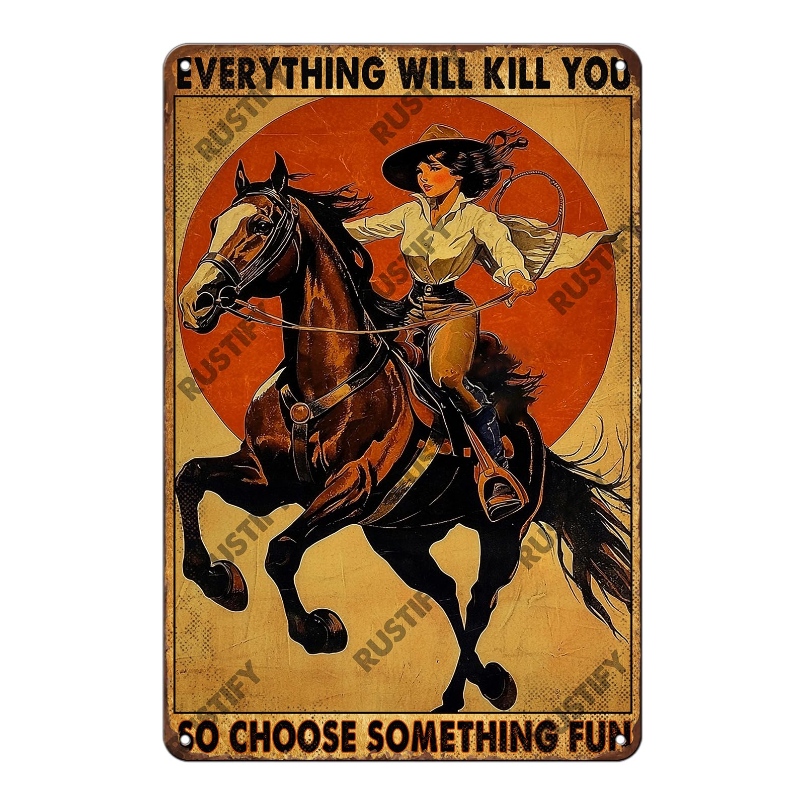 Anceky Everything Will Kill You So Choose Something Fun Metal Sign Retro Tin Sign Wall Decor for Home Backyard Garden Kitchen Bar 12×8 Inch