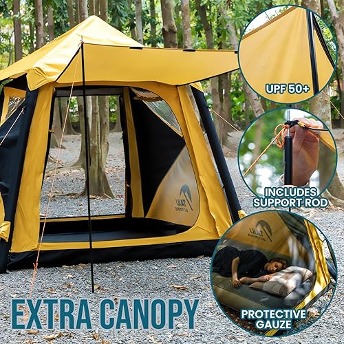 Miniatura 3 de TAILI Inflatable Blow Up Tent for Camping with Hand Pump for 2346 Person, Easy Setup Outdoor Inflatable Oxford Waterproof Air Tent House for Family