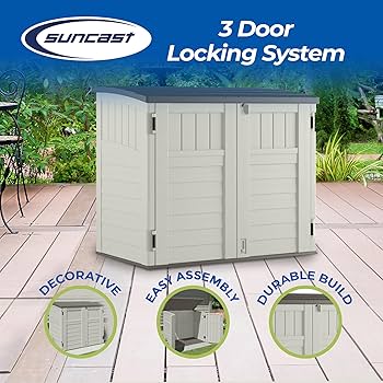 Amazon.com : Suncast 3 Pack 34 Cu Ft Capacity Horizontal Outdoor