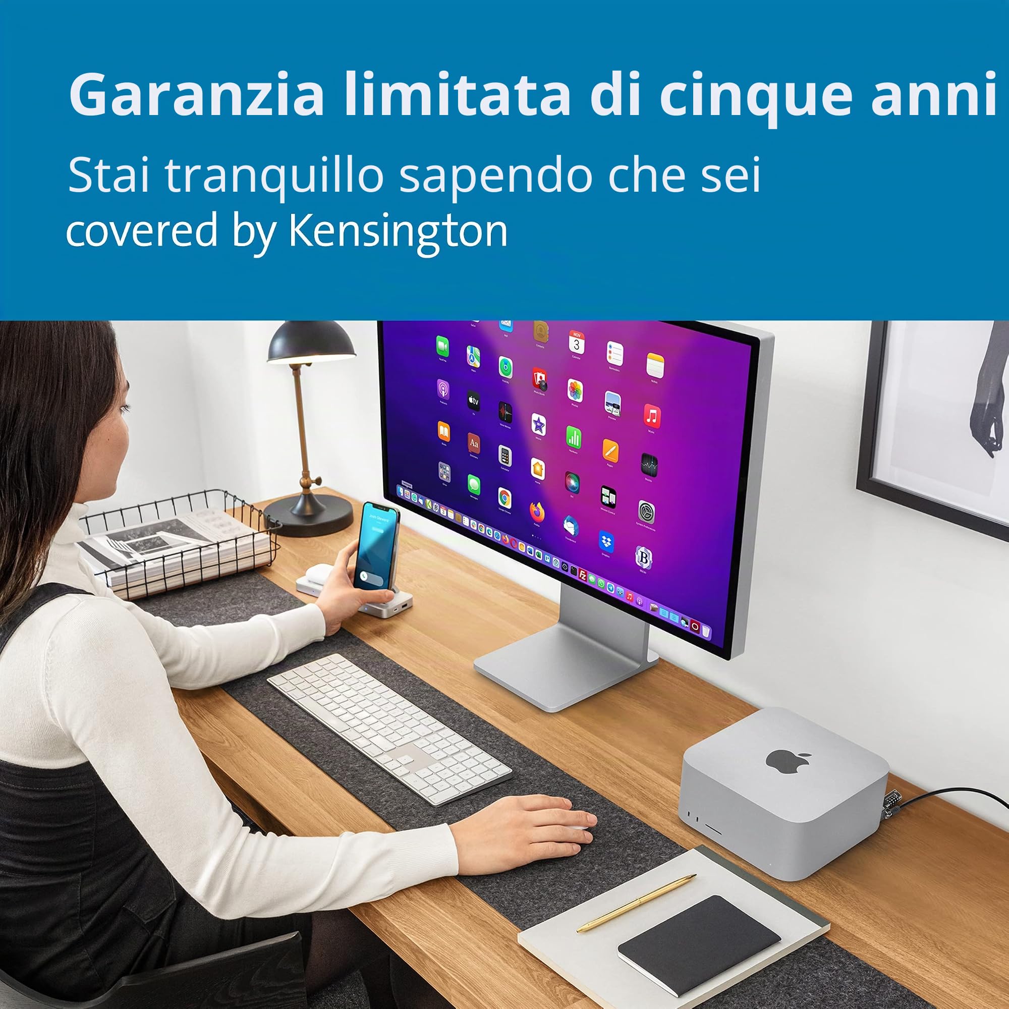 Kensington Blocco progettato per adattatore di blocco Mac Studio Supporto per Mac Studio (K65101WW)