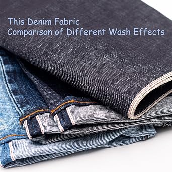 16oz Heavyweight Selvedge Denim Fabric by The Yard 100% Cotton Raw Indigo 35 Narrow Width Shuttle Loom Woven 3/1 Right Hand Twill Rigid Non-Stretch Material (Unwashed) (2 Yard pre Cut)