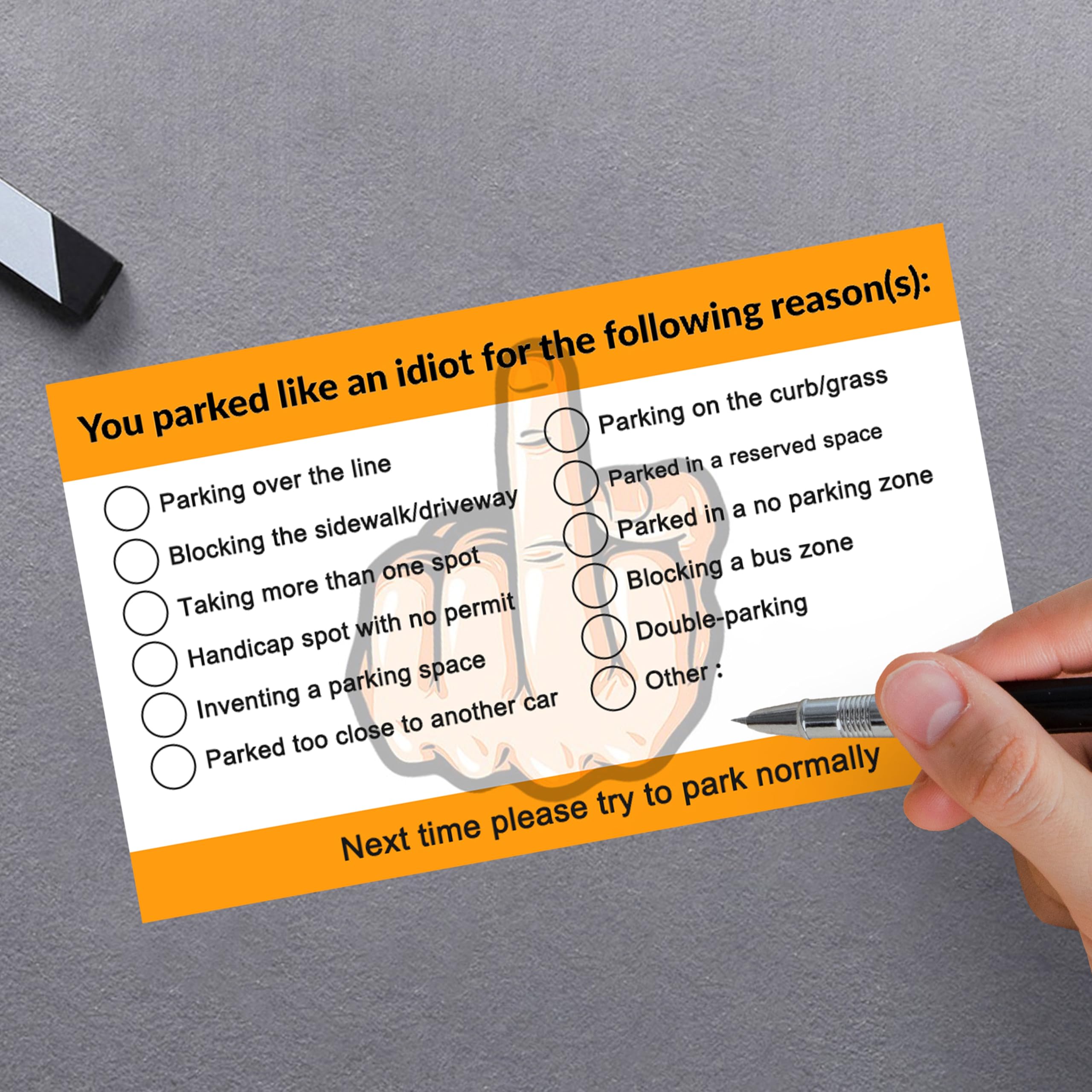 Yezirzax 100 Pcs Fake Parking Tickets, You Parked Like an Idiot Parking Cards - Image 3