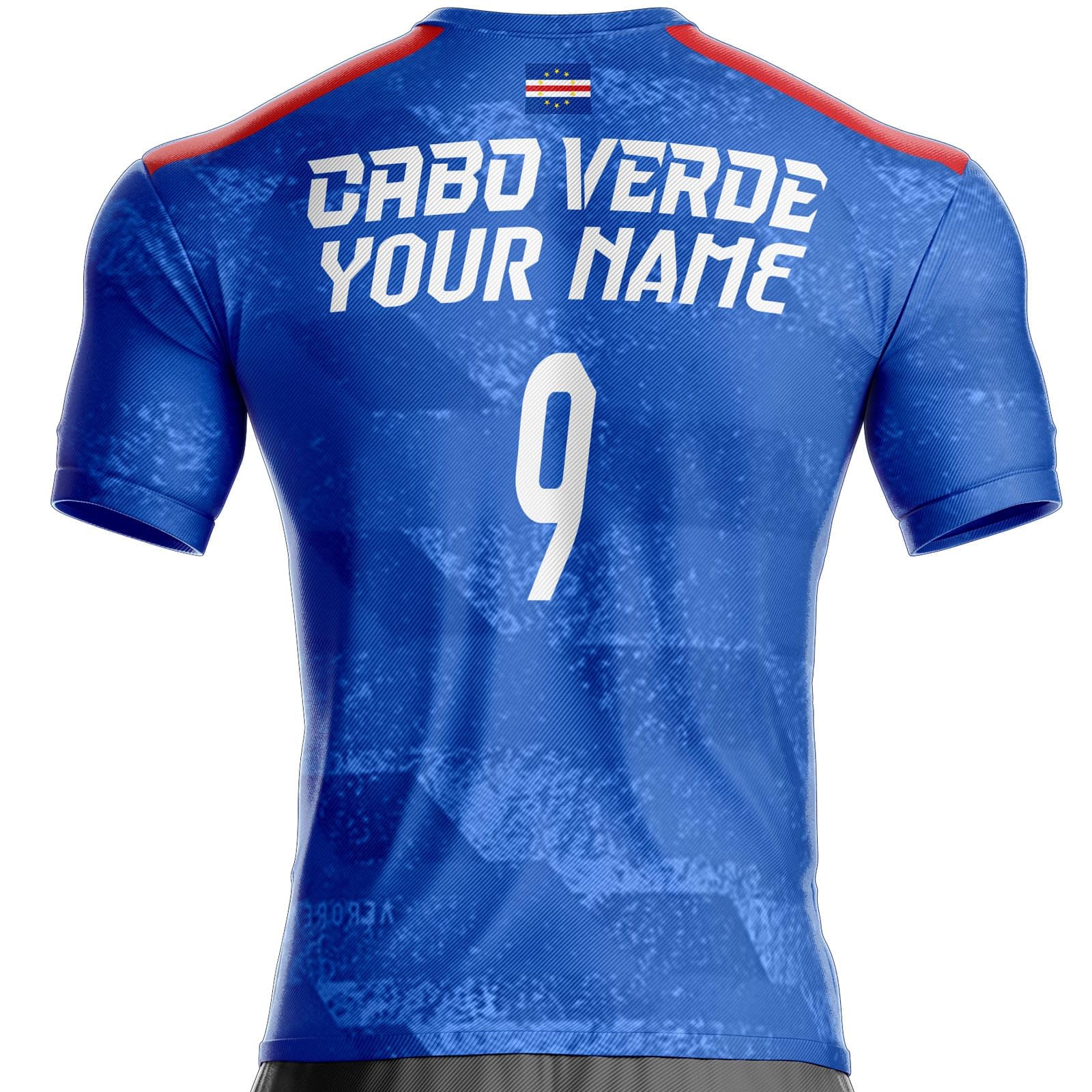 Kap Verde CV-412 Camiseta de Fútbol Regalo Bandera S Azul
