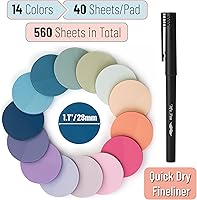 Vista 2 de Mr. Pen - Notas adhesivas redondas transparentes, 560 unidades, colores pastel, notas adhesivas redondas translúcidas