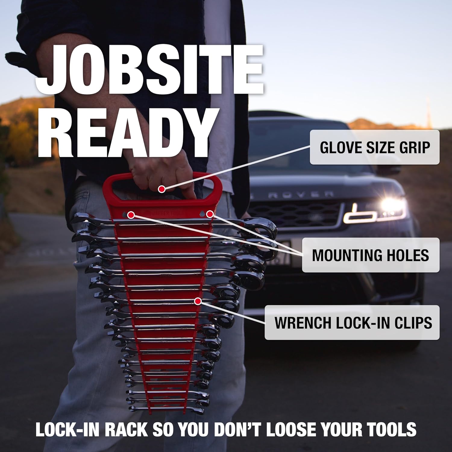 Jaeger 16pc INCH/SAE Reversible Ratcheting Combination Wrench Set With