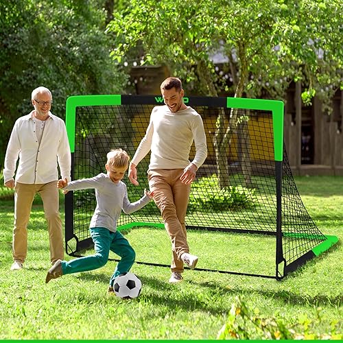 Miniatura 7 de Kids Soccer Goals for Backyard Set of 2, 6x4 ft Portable Toddler Soccer Goal Training Equipment with Soccer Target, Ball, Cones, Soccer Net for Kids