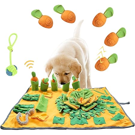 Amazon 犬用 嗅覚訓練マット ノーズワークマット 餌隠しマット 洗濯可能 犬用訓練毛布 犬 食いちぎる対策 早食い防止に 犬おもちゃ 知育トイ 大型犬中型犬小型犬対応 四角型 62cm Ponatteno 犬用アジリティ 運動器具 通販