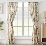 Greenland Home Antique Rose 100% Paire de panneaux de rideau de coton, 42 W x 84 L pouces chacun, ensemble de 2 - bleu