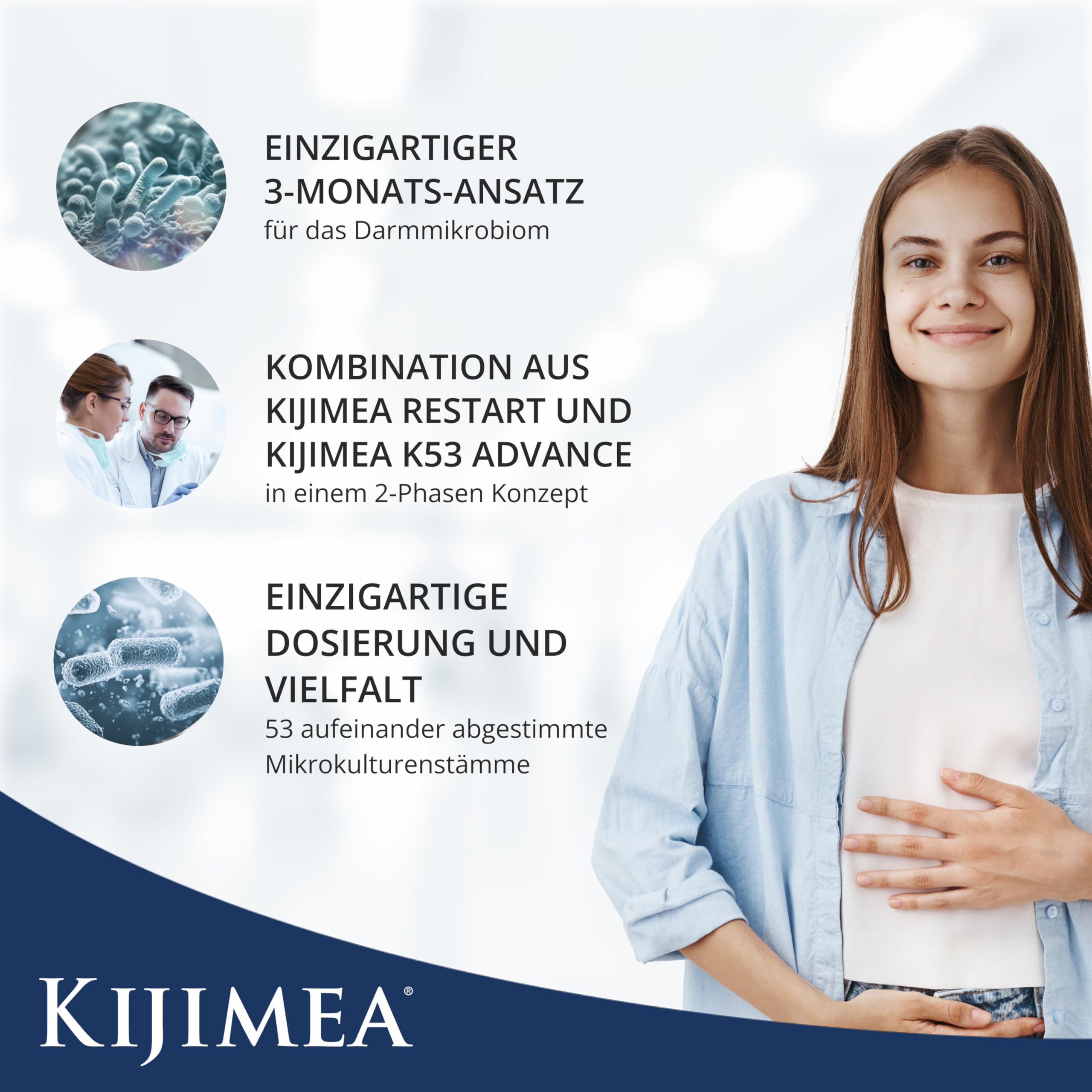 Kijimea Complete | 90+ Tage Programm mit 2-Phasen Konzept | Hochdosierte Darmbakterien & 53 Bakterienstämme aus der Darmflora | Start mit 150 Mrd. KBE / Tag | laktosefrei & glutenfrei