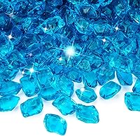 Vista 14 de Mr. Fireglass Cubos de vidrio para fuego de 1 pulgada para chimenea, hoguera y paisajismo, 10 libras de alto brillo azul caribeño