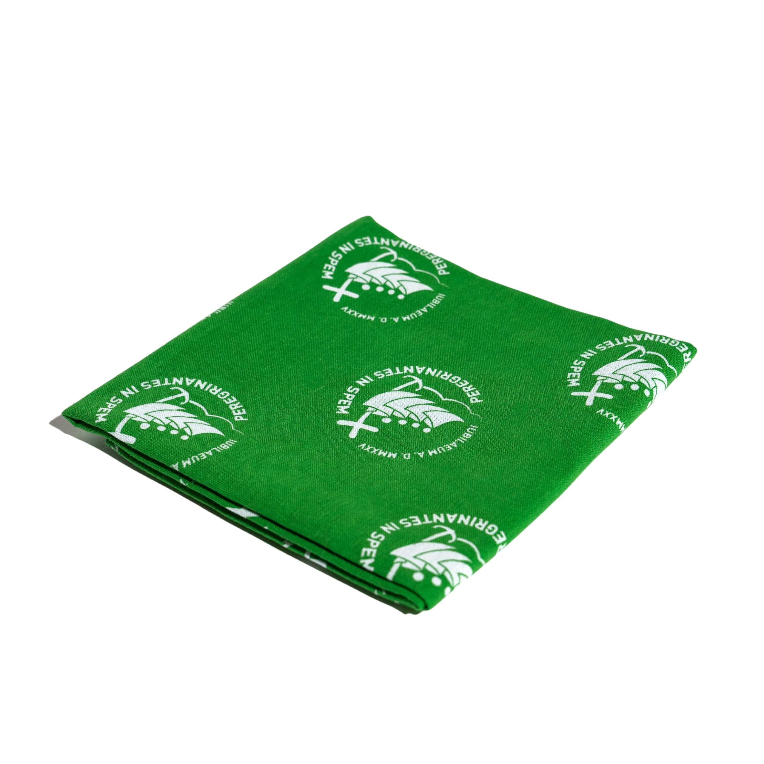 Pilgrim's Backpack Unisex Green Pilgrim Scarf With Jubilee Logo In Cotton, Official Jubilee Product 2025, Regular