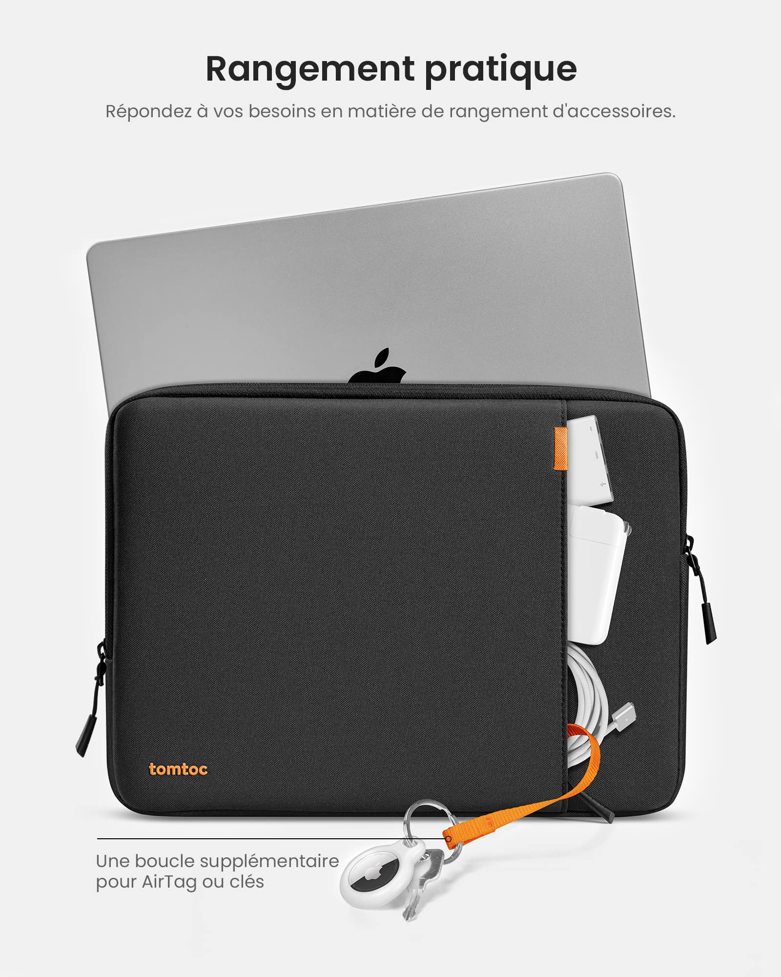 tomtoc 360° Case for New 14 Inch MacBook Pro M5 Pro/Max (2026) A3426 A3427 A3434, M4/M3/M2/M1 A3112 A3401 A3185, Full Protection Laptop Bag with Accessory Pouch - 5