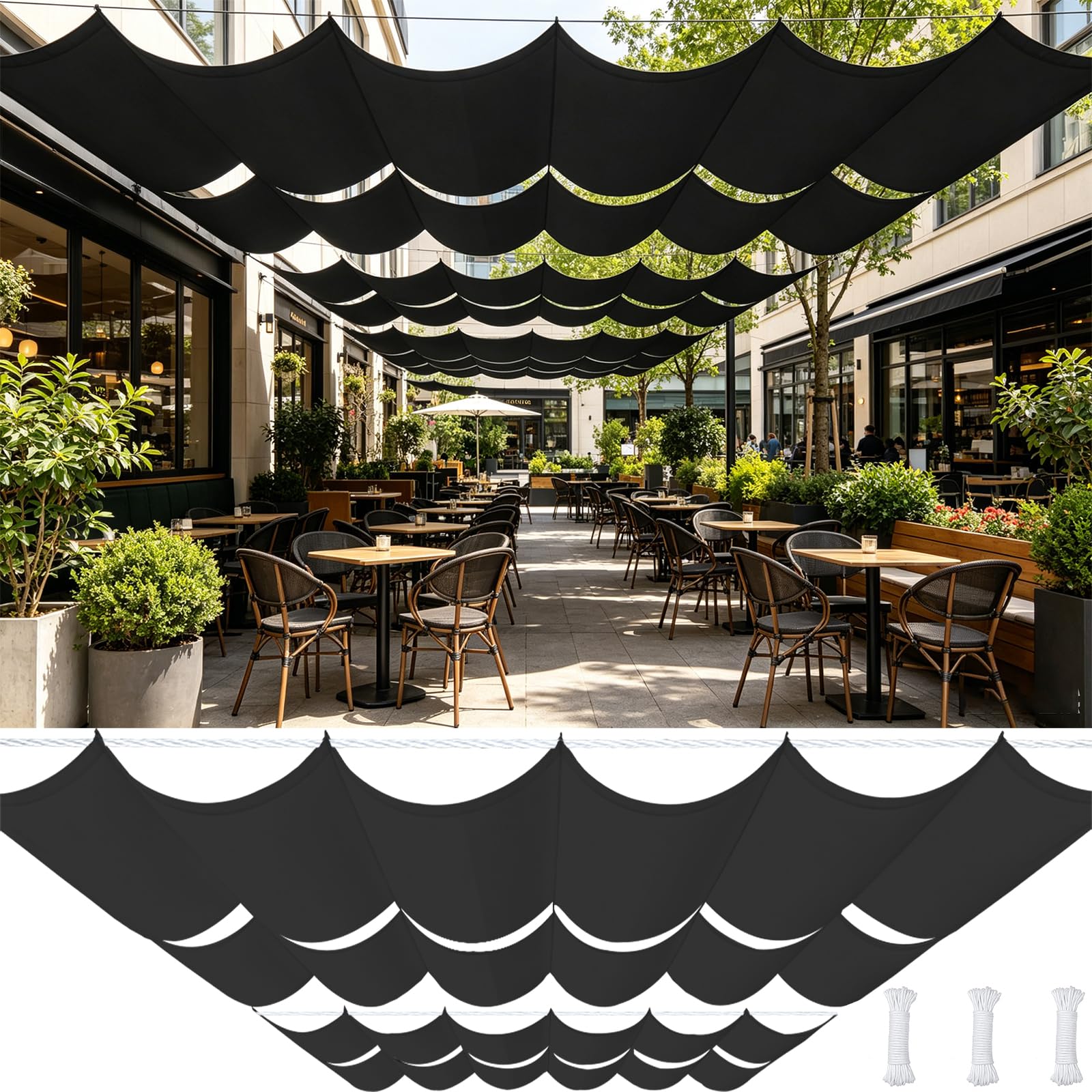 Voile de rechange rétractable pour pergola de jardin et terrasse