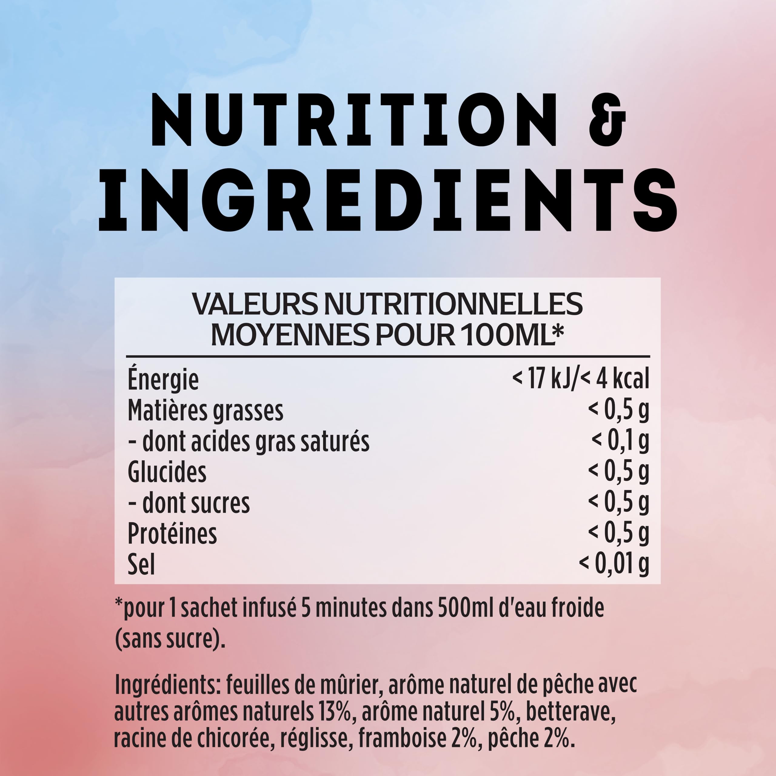 Lipton, Infuse à Froid, Infusion à Froid, Goût Pêche Framboise, Idéale pour le Thé Glacé, Ingrédients d'Origine 100% Naturelle, 15x12 Sachets Pyramid, 180 Sachets