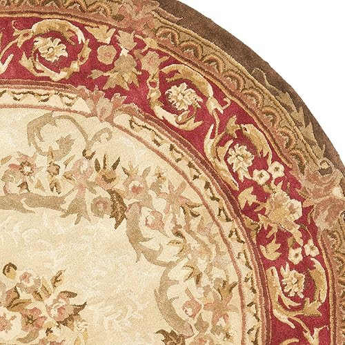 Miniatura 4 de SAFAVIEH Empire Collection - Alfombra redonda de 6 pies, color dorado claro y rojo, hecho a mano, lana europea tradicional, ideal para zonas de alto