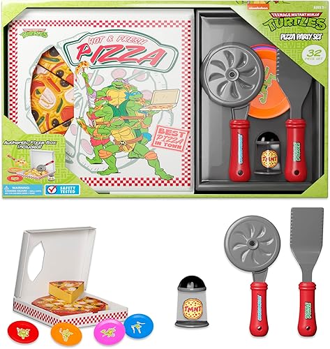 Juego de juguetes de pizza para niños, comida para jugar en la cocina, rebanar y servir pizza de juguete con caja, cortador de pasteles y