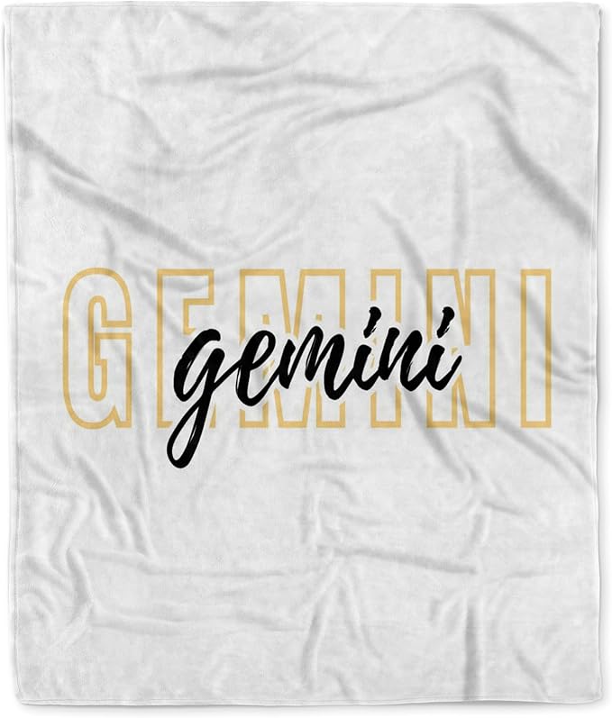 3dRose Zodiac Sign - Gemini Text Silktouch Minky Blanket