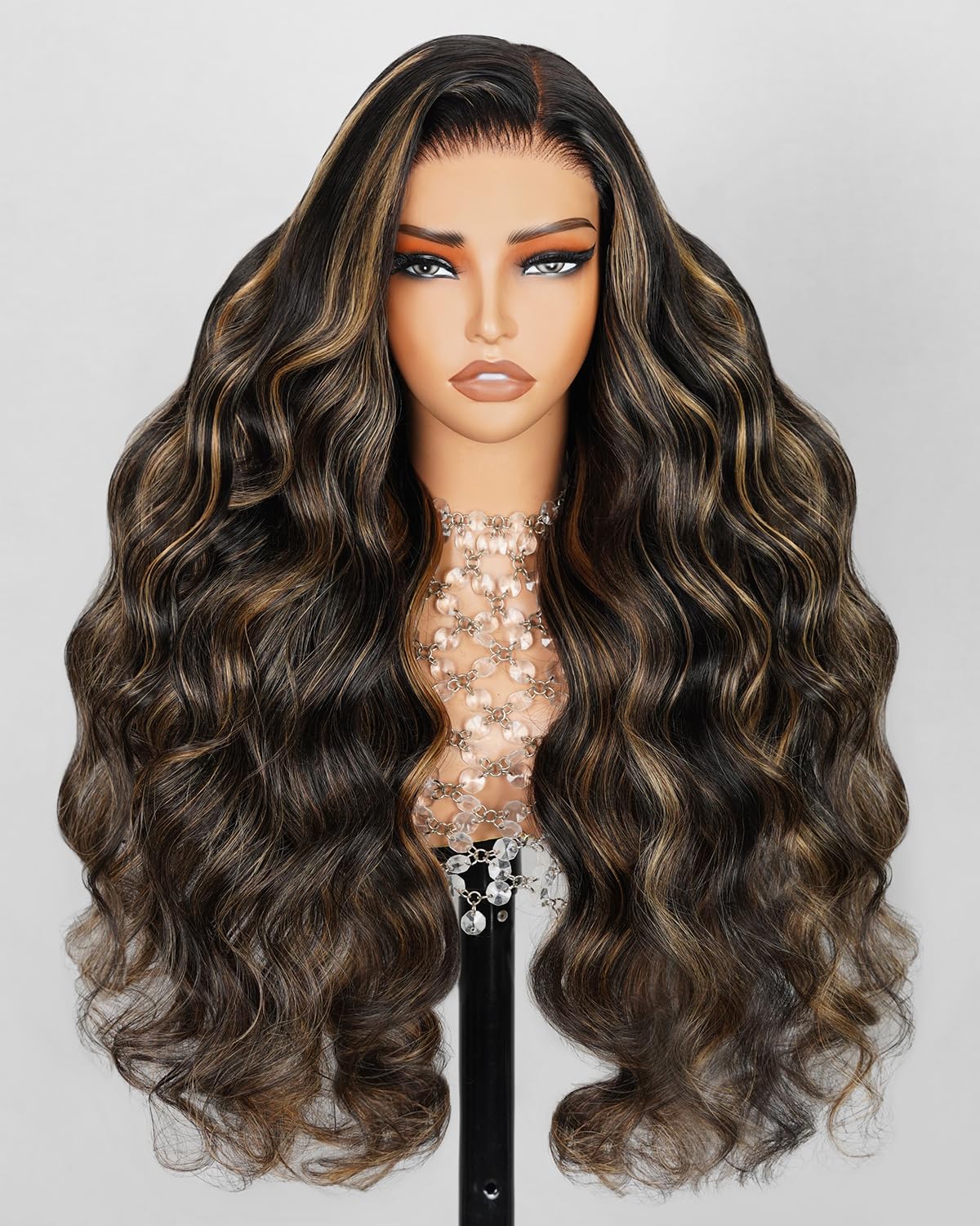 Arabella Balayage Lace Front Wigs Human Hair 13x4 Ready to Go Glueless Wig 210% Density Balayage Body Wave Wig HD 12A Lace Frontal Wigs Pre Plucked With Baby Hair (18inch, 13X4 Body Wave)