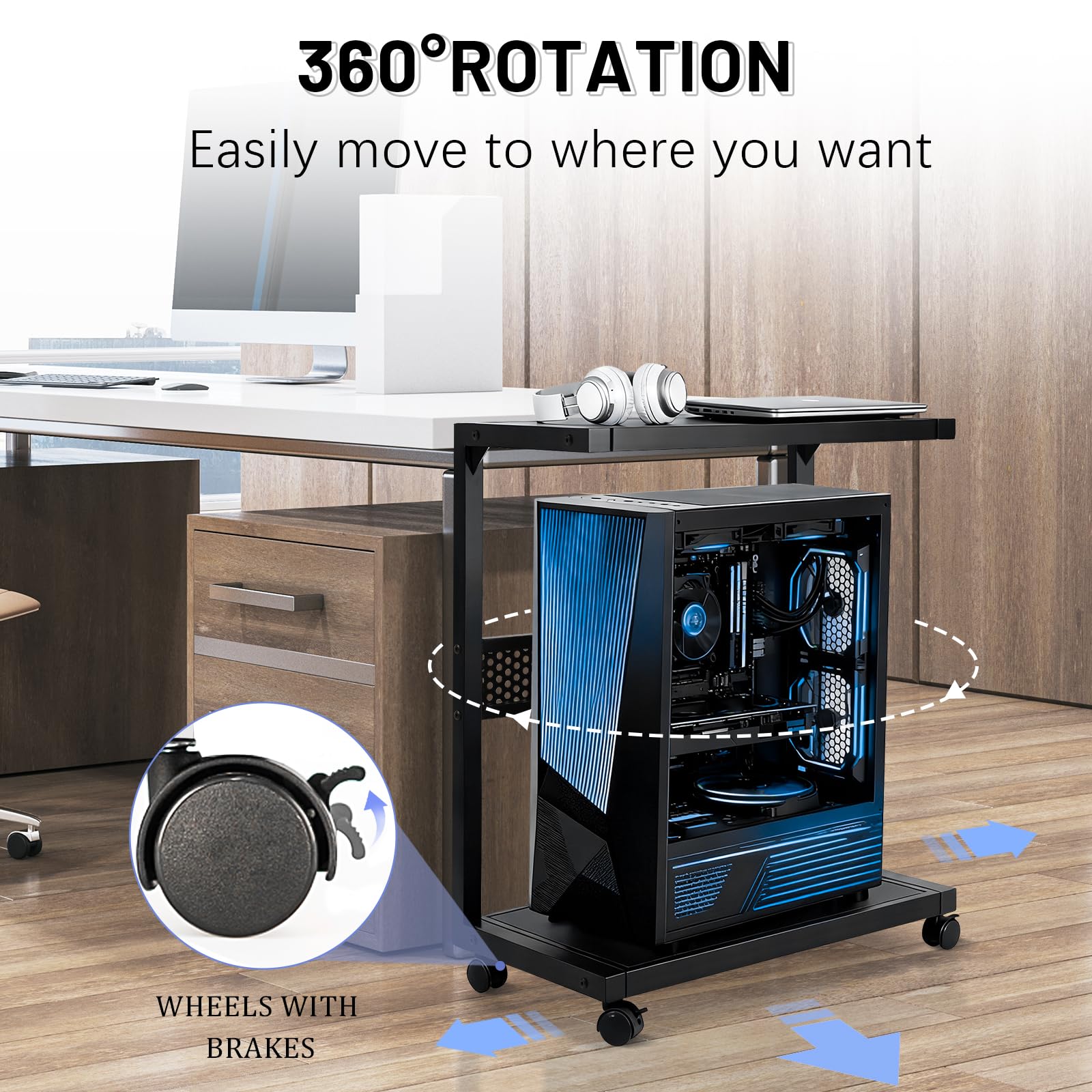 Snapklik.com : Bfttlity Large PC Stand Computer Tower Stand 2-Tier ...