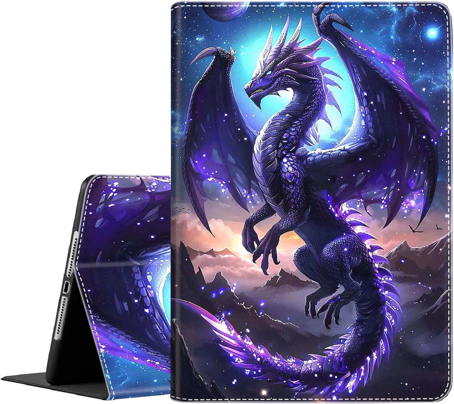 Case for iPad 9th/8th/7th Generation 2021/2020/2019 iPad 10.2 Inch Also Fit iPad Air 3th Gen 2019/iPad Pro 10.5 inch，Standing Cover with Auto Sleep/Wake,Purple Anime Dragon