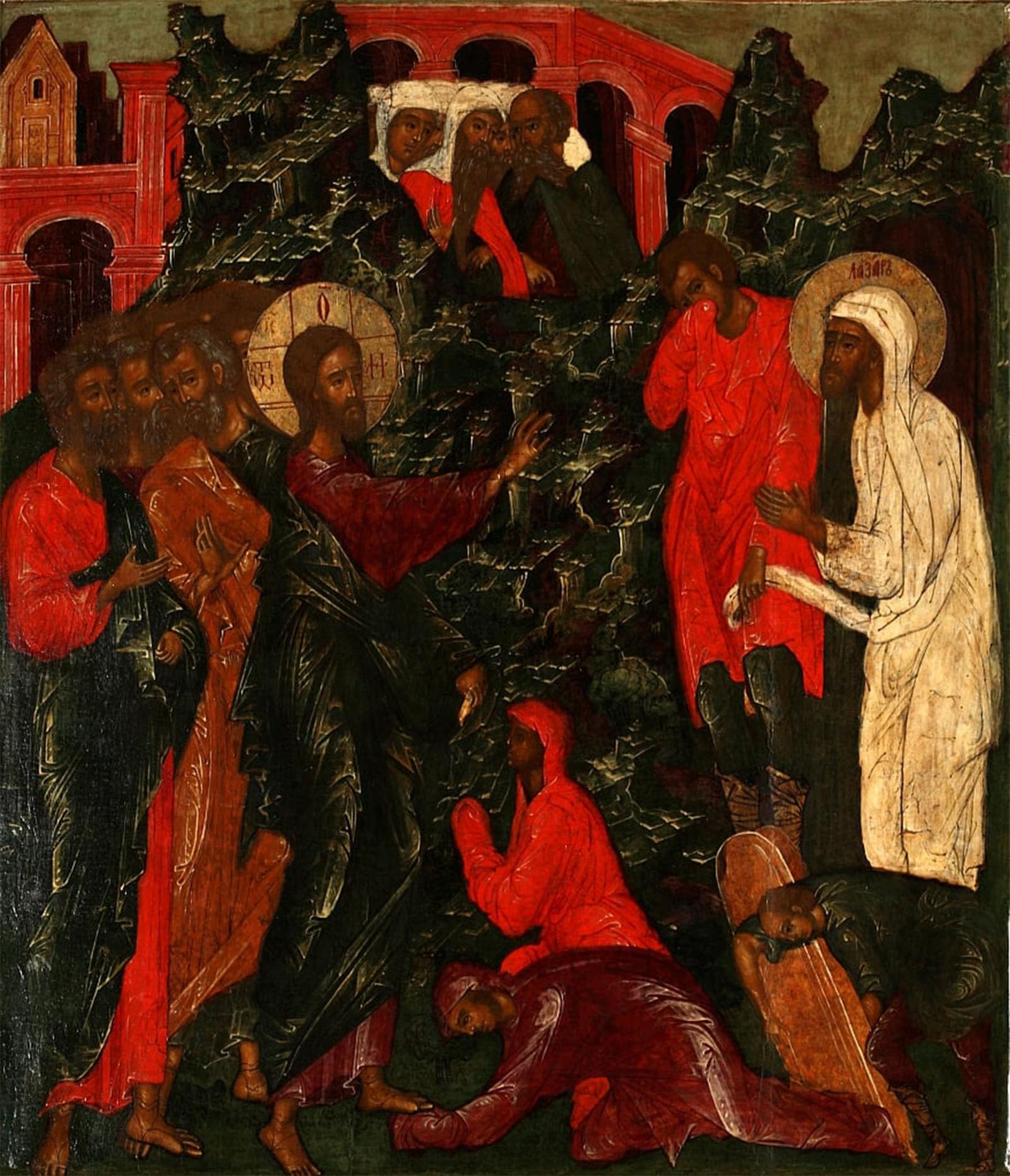 ARTXLXXBN Famous Art Print Poster Vintage Wall Art the Raising of Lazarus by Famous Russian Icon Painter Canvas Art Poster for Home Decor 60x90cm