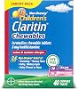 Claritin Childrens Allergy Medicine, 24-Hour Non-Drowsy Loratadine 5mg Chewable Tablet, Antihistamine for Kids Ages 2 Years and Older, Grape & Bubble Gum Flavors, 40 Tablets