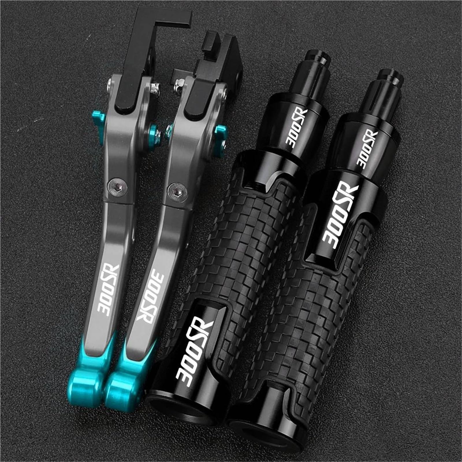 TGVSELPJ Motorcycle Part Folding Extendable Moto Adjustable Clutch Brake Levers Handbar Grips Ends for CFMOTO 300SR 300 SR CF300SR 2021-2023(Blue 6)