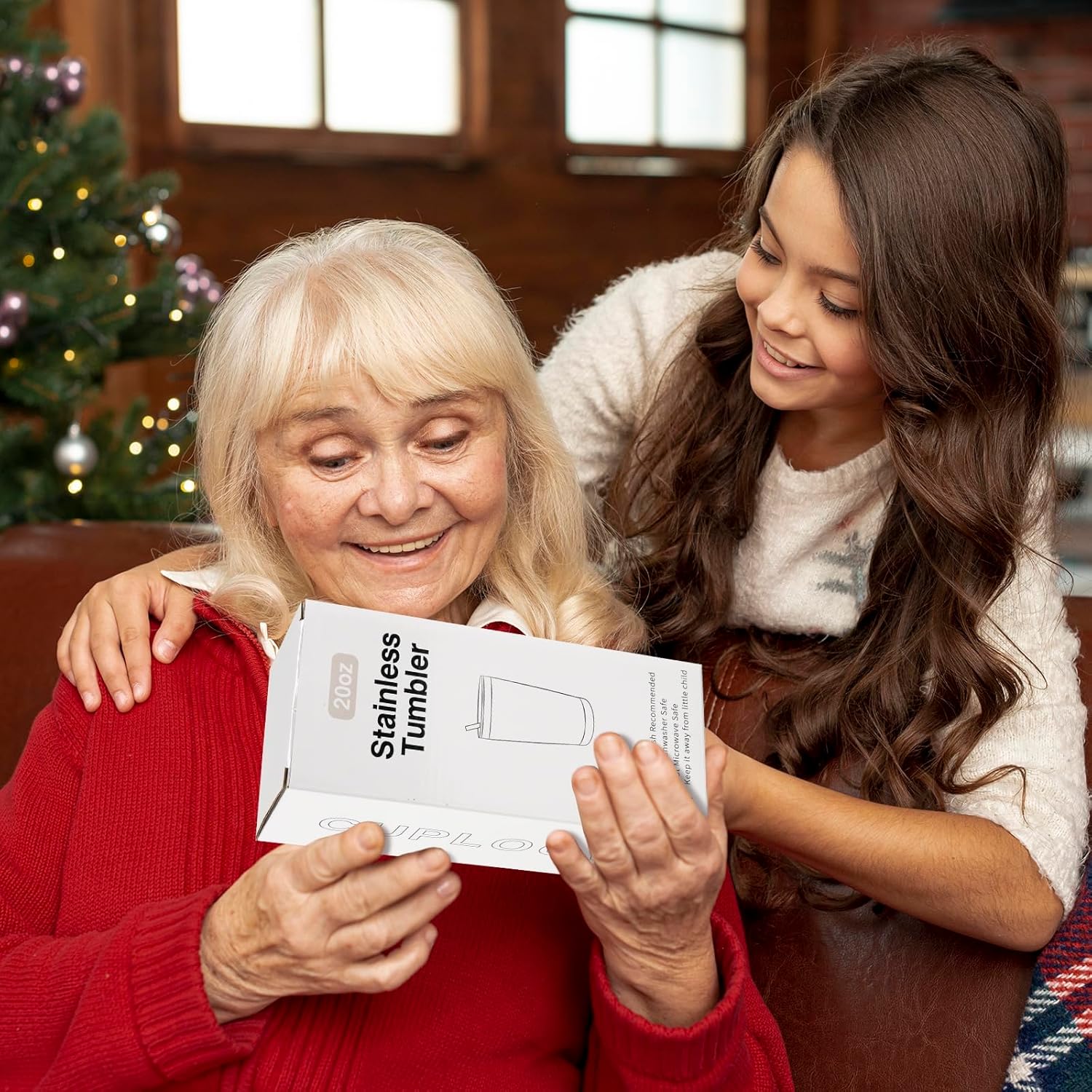 Grandma Gifts, Mothers Day Gifts for Grandma Grandmom from Grandkids, Granddaughter, Grandson, Grandchildren on Birthday, Christmas Gift Ideas for Grandmother, 20 Oz Tumbler with Straw Lids Wine Red - Image 6