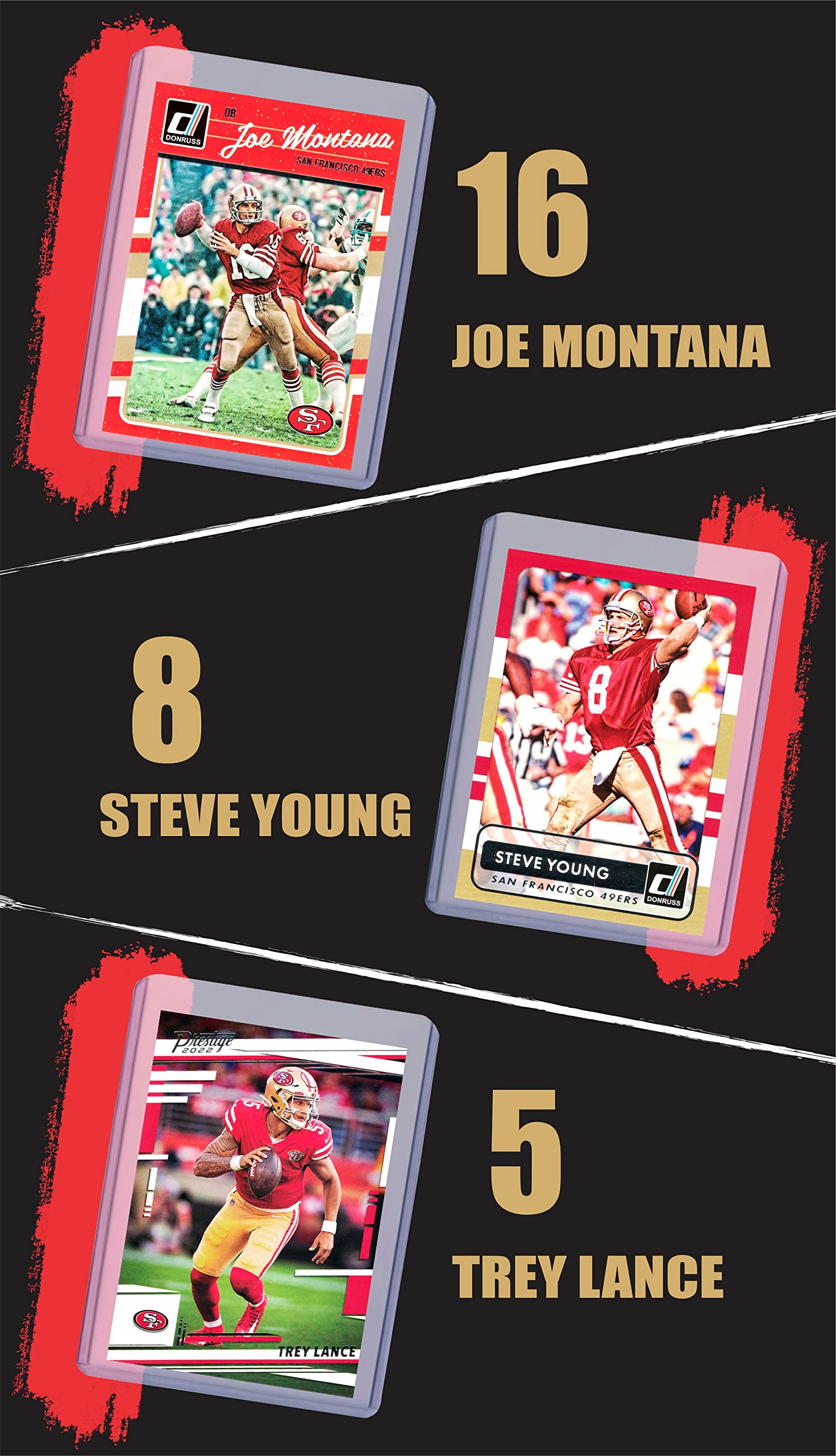 Amazon.com: San Francisco 49ers Cards: Garoppolo, Kittle, Aiyuk, Deebo  Samuel, Elijah Mitchell, Fred Warner, Montana, Steve Young, Trey Lance  ASSORTED Football Stars & Legends Trading Card & Wristbands Bundle :  Collectibles &