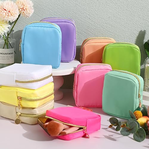 Miniatura 4 de Paterr 50 bolsas de maquillaje de nailon, mini bolsa de cosméticos a granel con cremallera, bolsa de maquillaje pequeña de viaje, organizador de